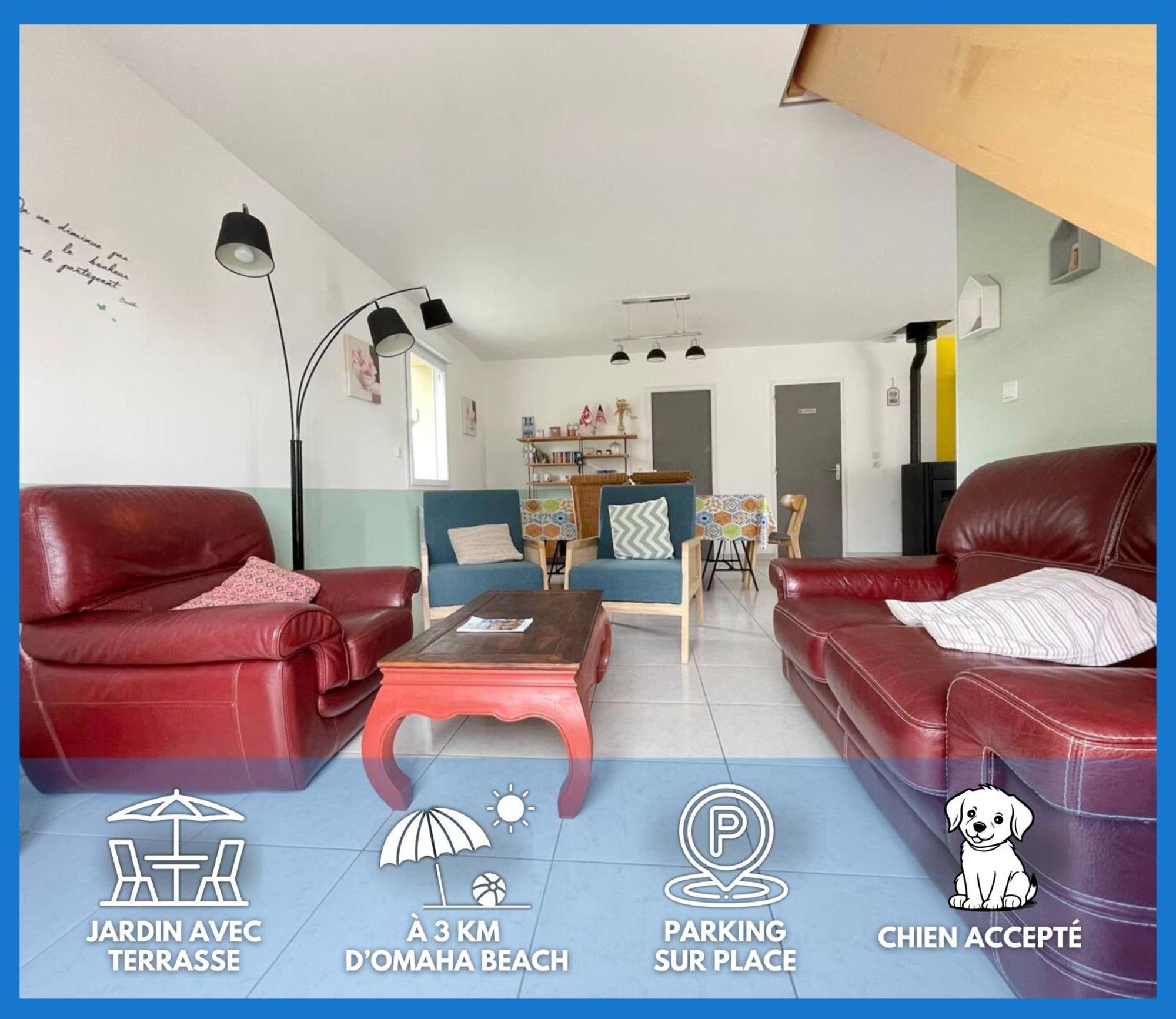 Sweet Omaha Belle Maison Recente Lumineuse Et Cosy Bien Equipee Jardin Clos 15 Mn A Pied Plage Omaha Beach Et Proche De Bayeux & Port En Bessin Saint-Laurent-sur-Mer Extérieur photo